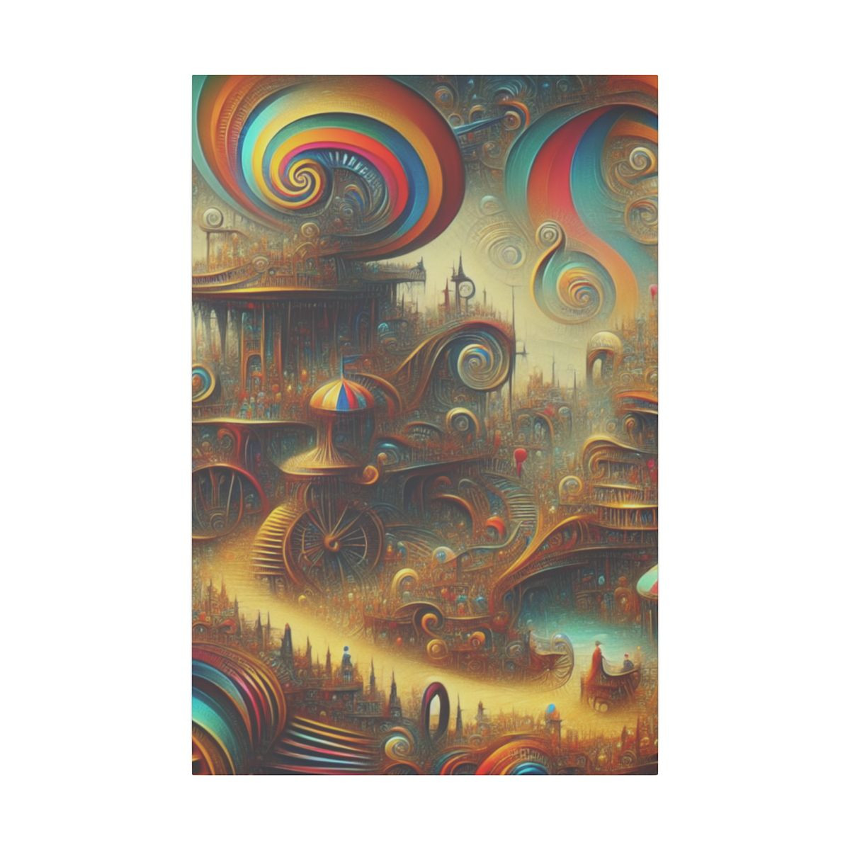 Cascade of Colors: Phantasmagoric Carnival in Surrealistic Charm - Canvas