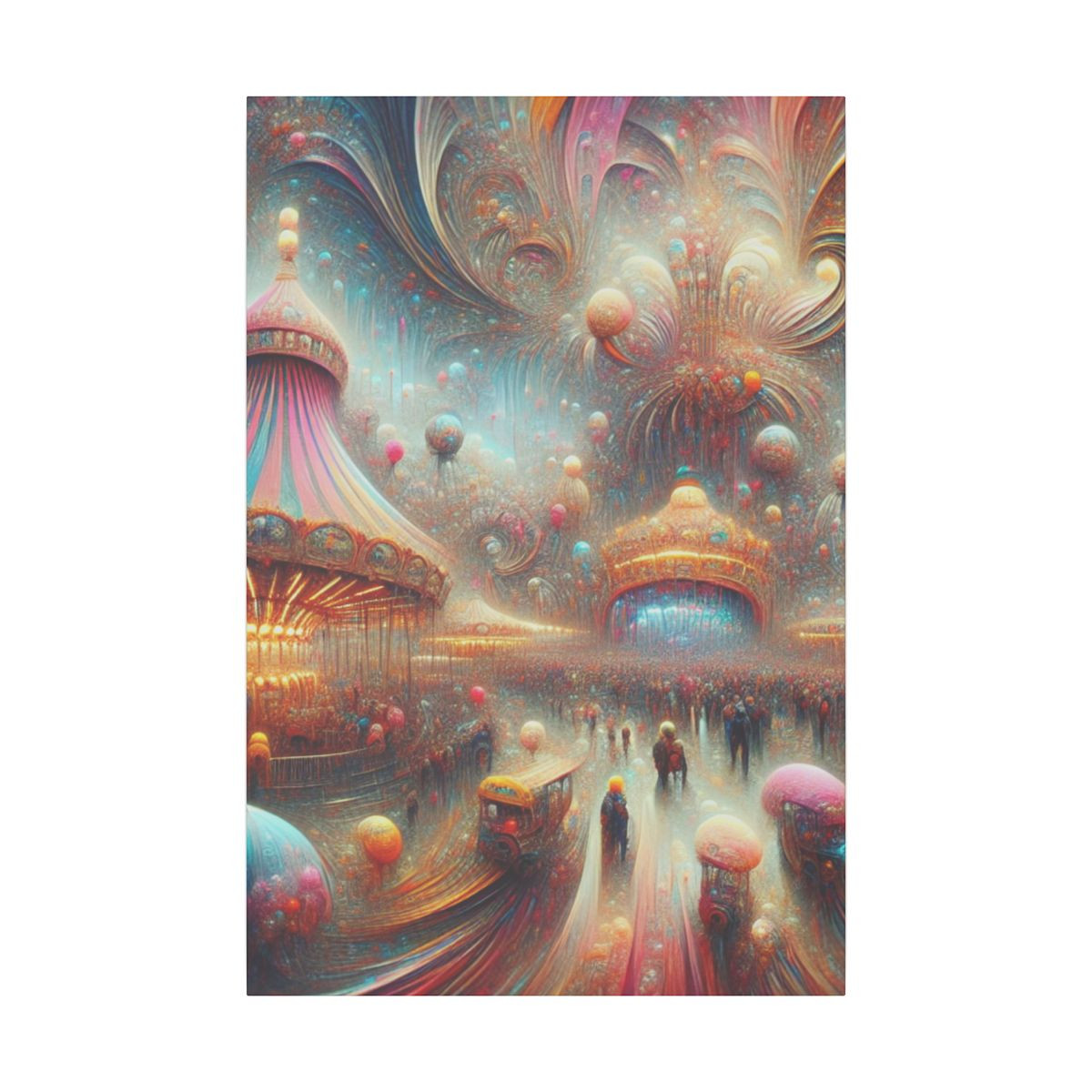 Surreal Shift: Vibrant Dreamland of Phantasmagoric Carnival Wonders - Canvas