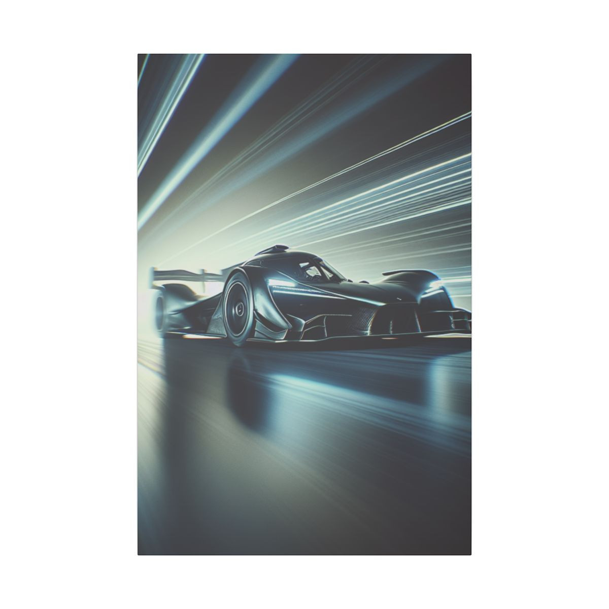 "Adrenaline Rush: High-Speed Race Car Canvas in Dramatic Lighting" - Canvas