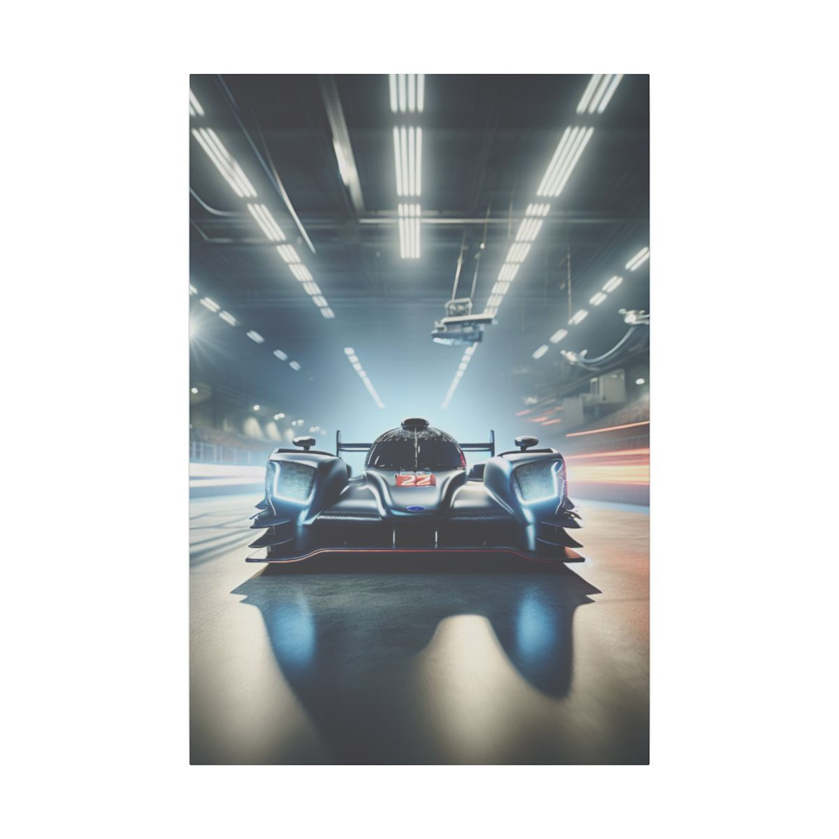 "Adrenaline Fueled: Race Car Canvas Capturing Speed and Sleek Design" - Canvas