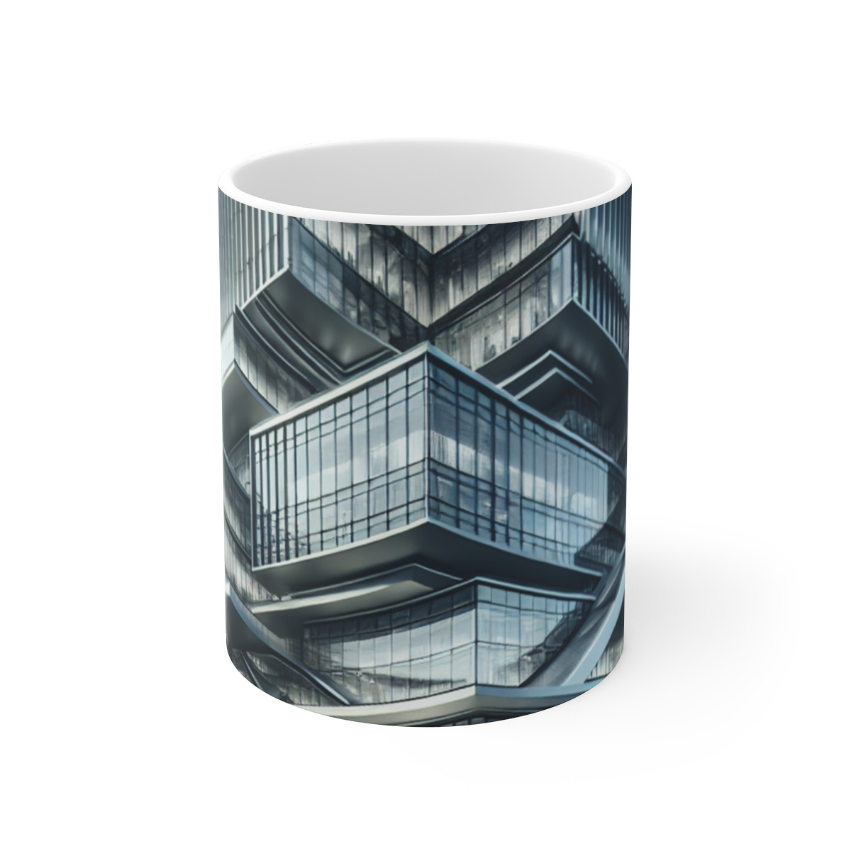 "Modern Marvel: Steel and Glass Skyscraper Mug!" - Mugs