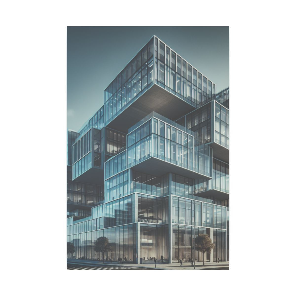 "Sleek Steel and Glass Marvel: A Testament to Modern City Living" - Canvas