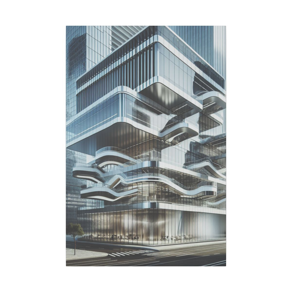 "Urban Majesty: A High-Res Glass and Steel Architectural Canvas" - Canvas