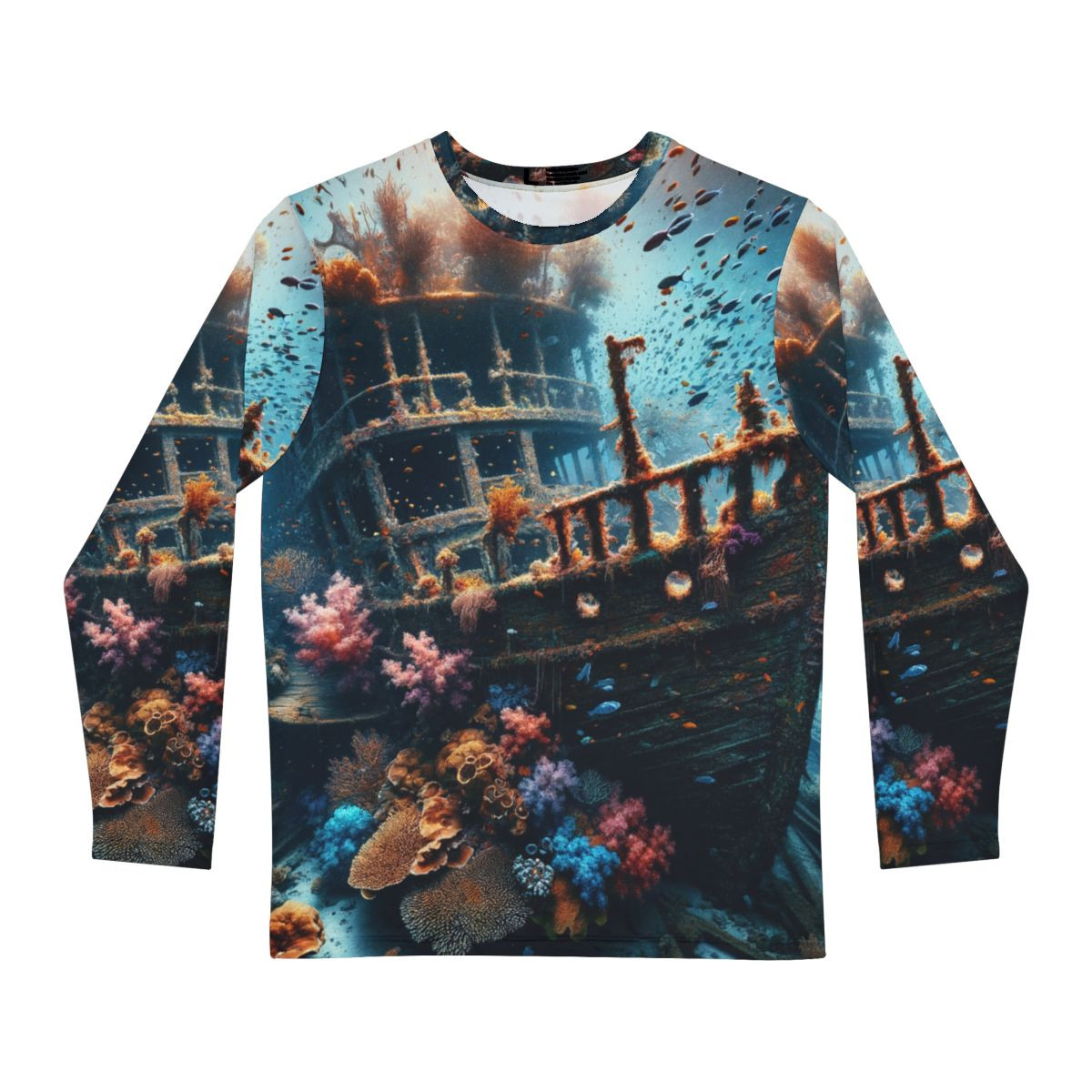 Sunken Ship Splendor: Underwater Magic, Vibrant Corals, and Dancing Fish - Tee