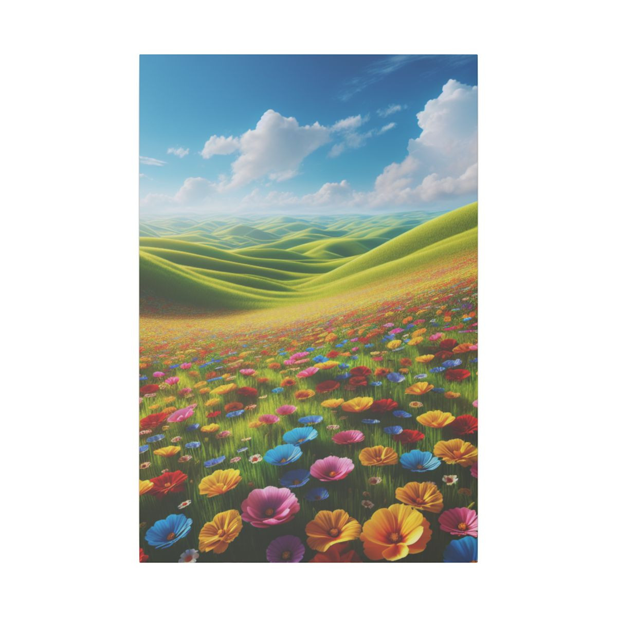 "Springtime Serenity: Blossoming Infinity in a Vibrant Floral Landscape" - Canvas
