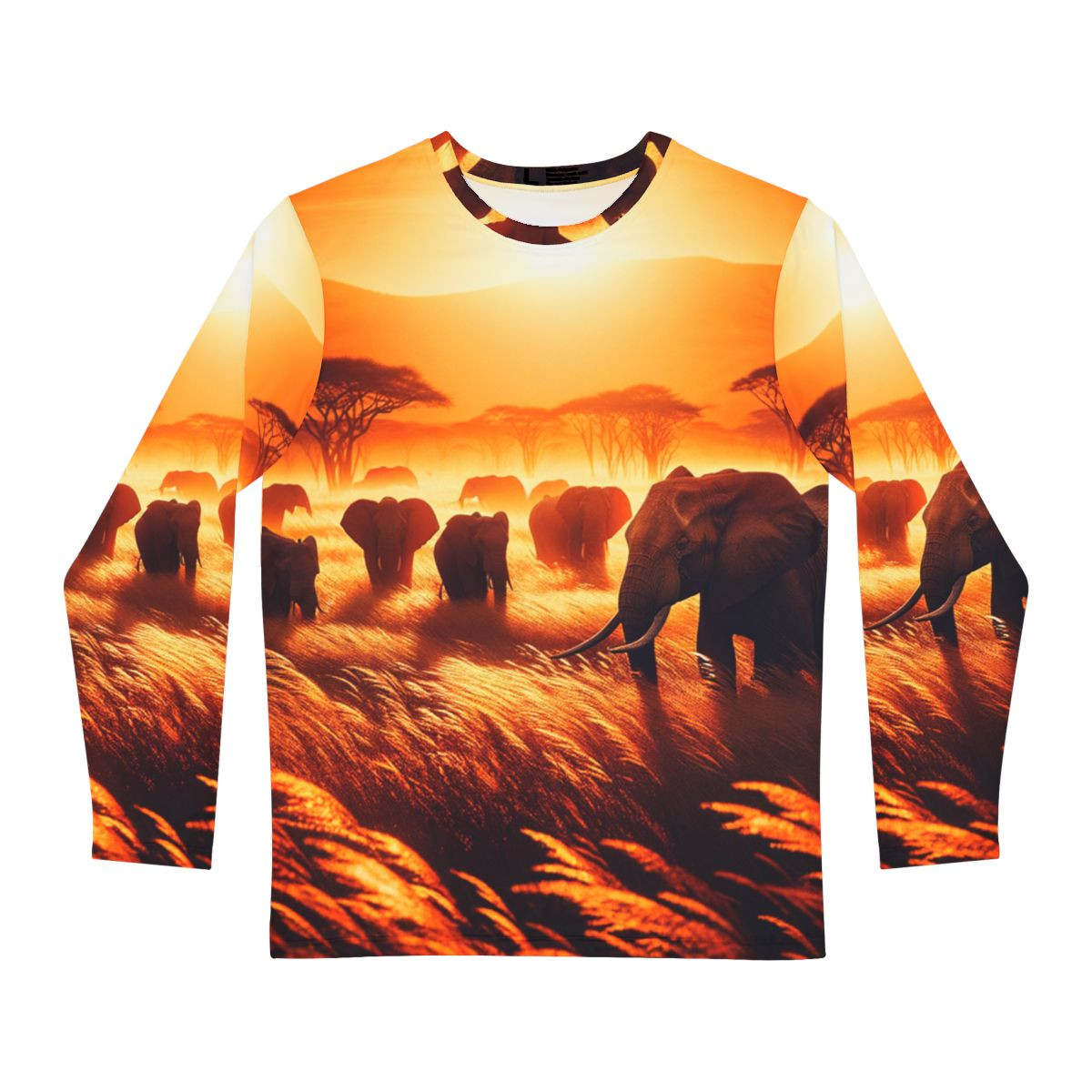 Witness Majestic Elephants: Magical Safari Sunset Scene Tee - Tee