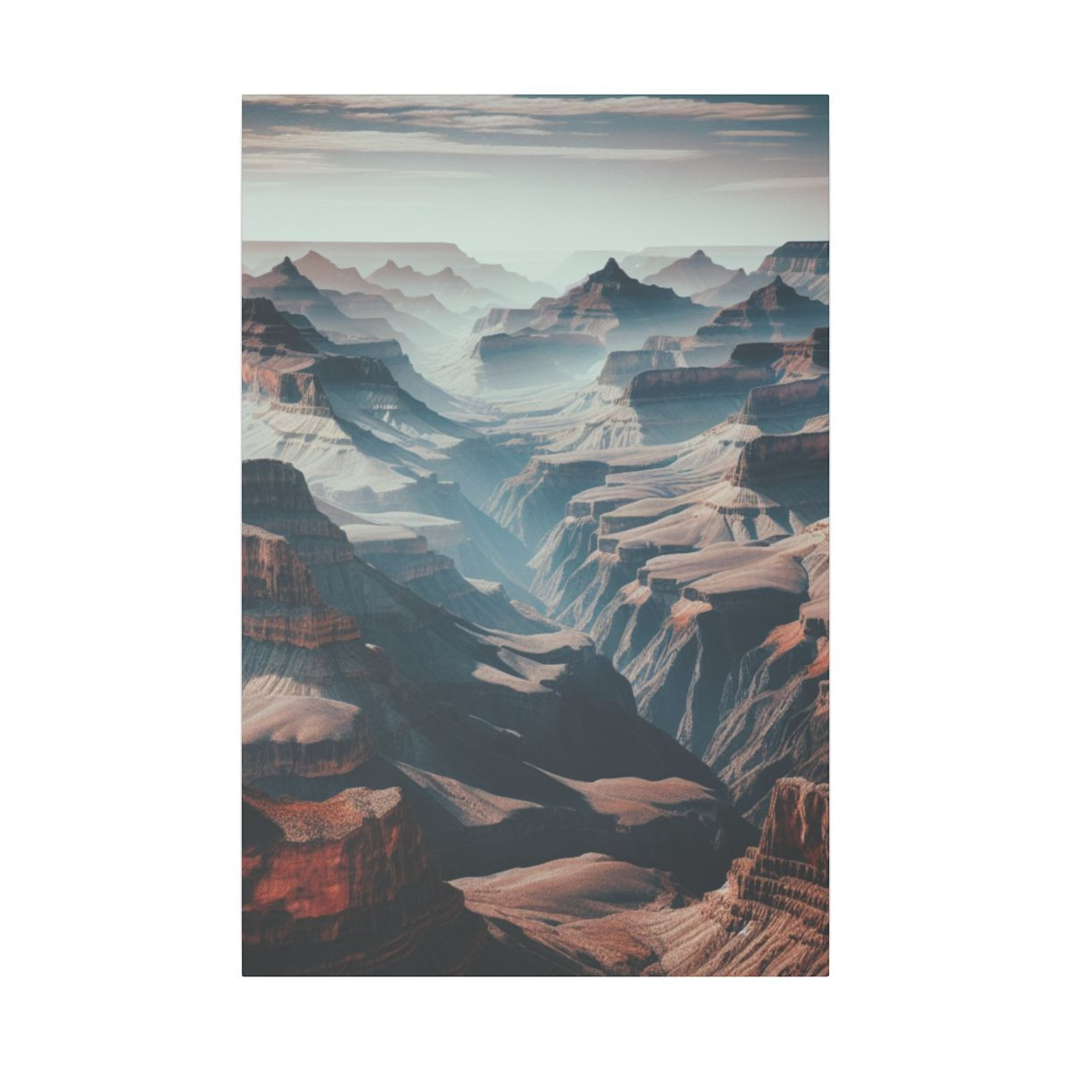 Grand Canyon Glory: Awe-Inspiring Landscape Blending Reds, Ochres, Greys, and Indigos - Canvas
