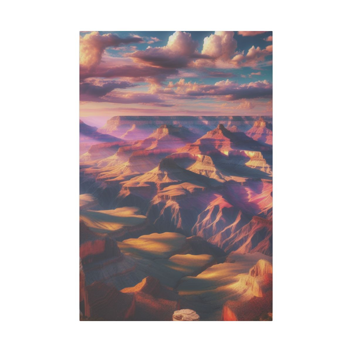 "Grand Canyon Splendor: An Inspirational Journey Through Sunlight and Shadows" - Canvas
