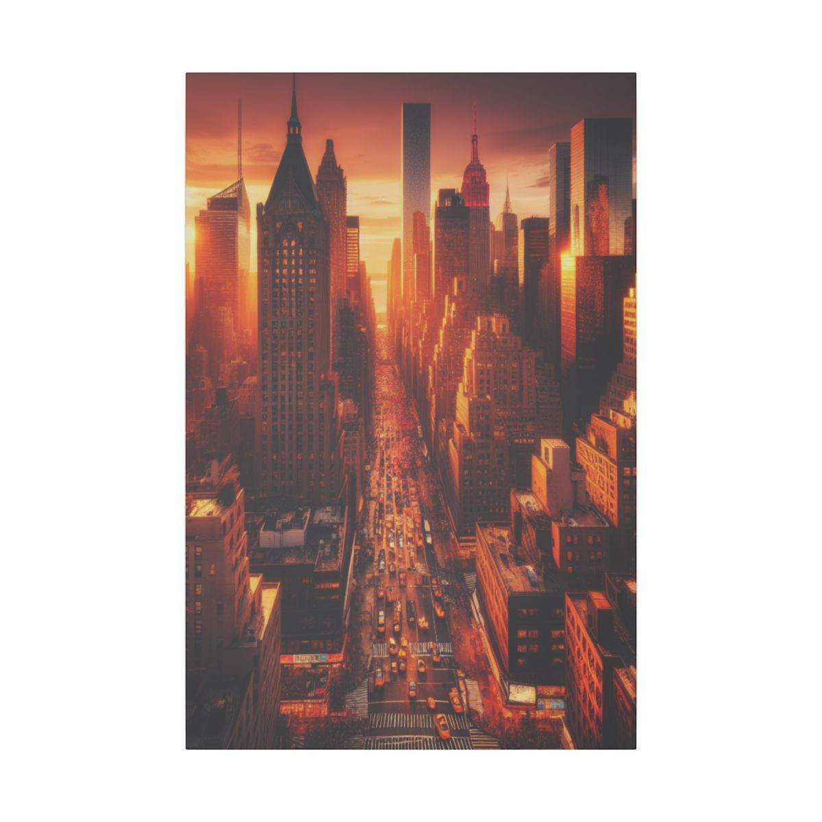 Golden Hour NYC: Skyline Canvas Capturing the City's Unstoppable Spirit - Canvas