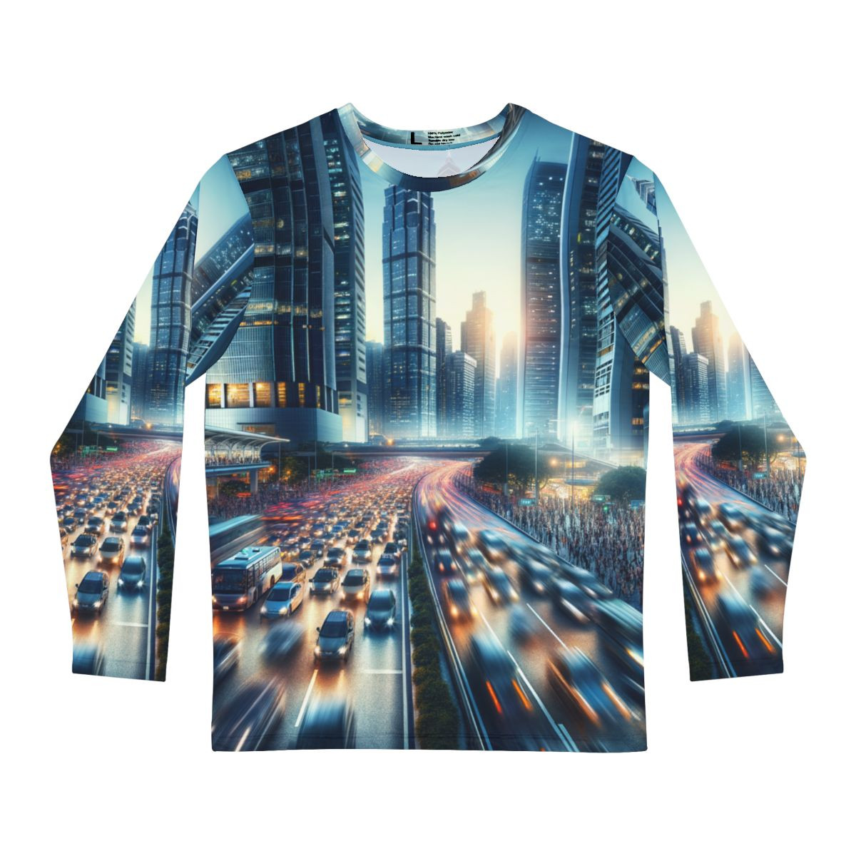 "Urban Rush: Nighttime Metropolis, Diversity and Skyscraper Lights" - Tee