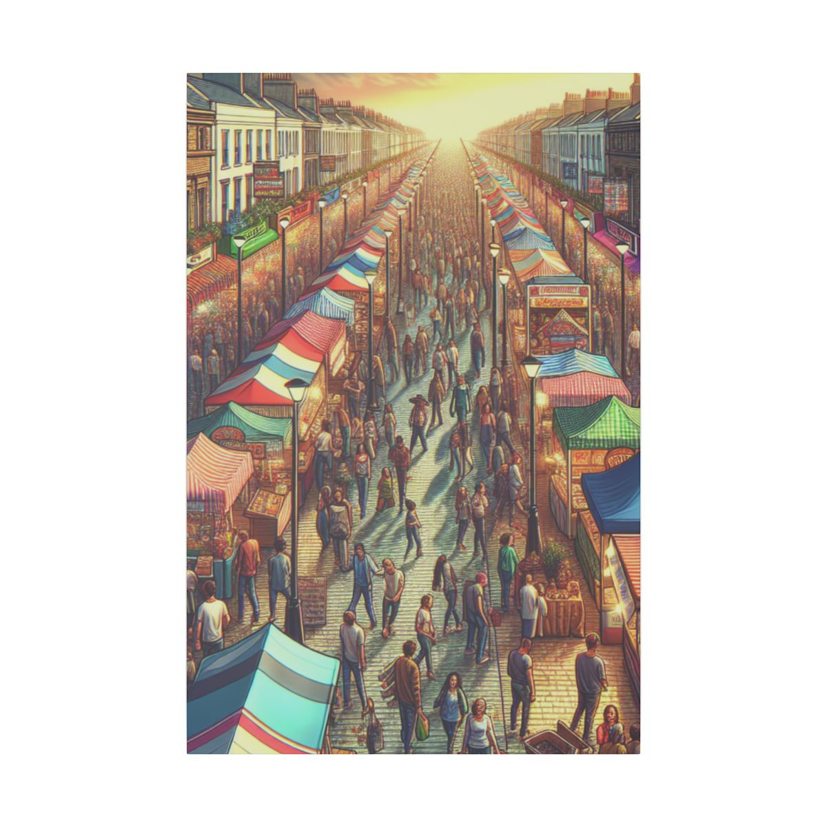 "Vibrant Global Fair - Multicultural Buzz on a Canvas" - Canvas
