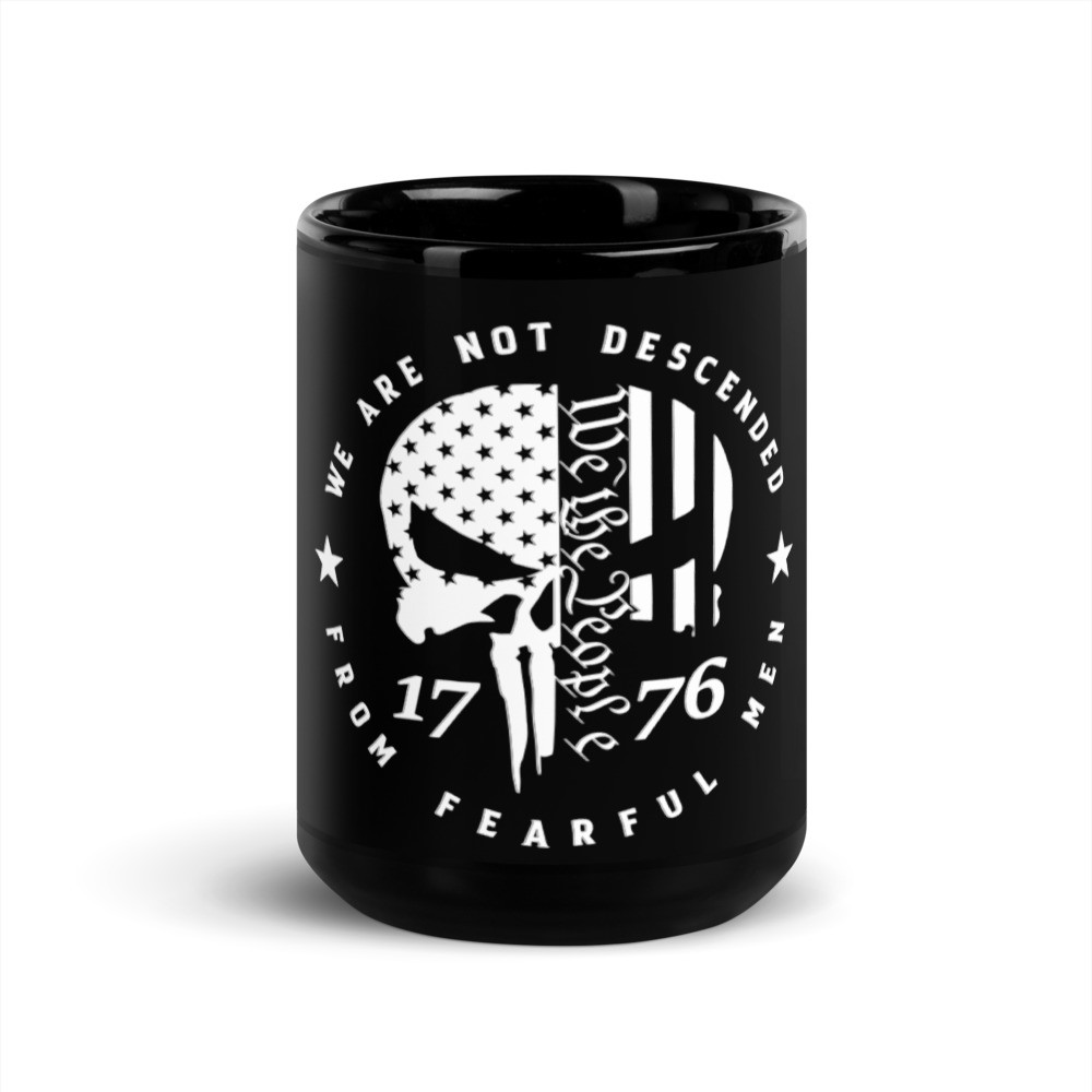 Not From Fearful Men Black Glossy Mug