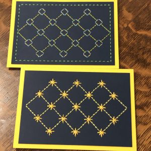 Hand Embroidery Card SVG File - Diamonds