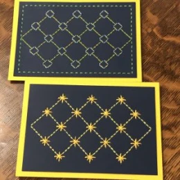 Hand Embroidery Card SVG File - Diamonds