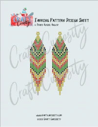 Seed Bead Earring Digital Design Tool - 11 Across with Angled Fringe