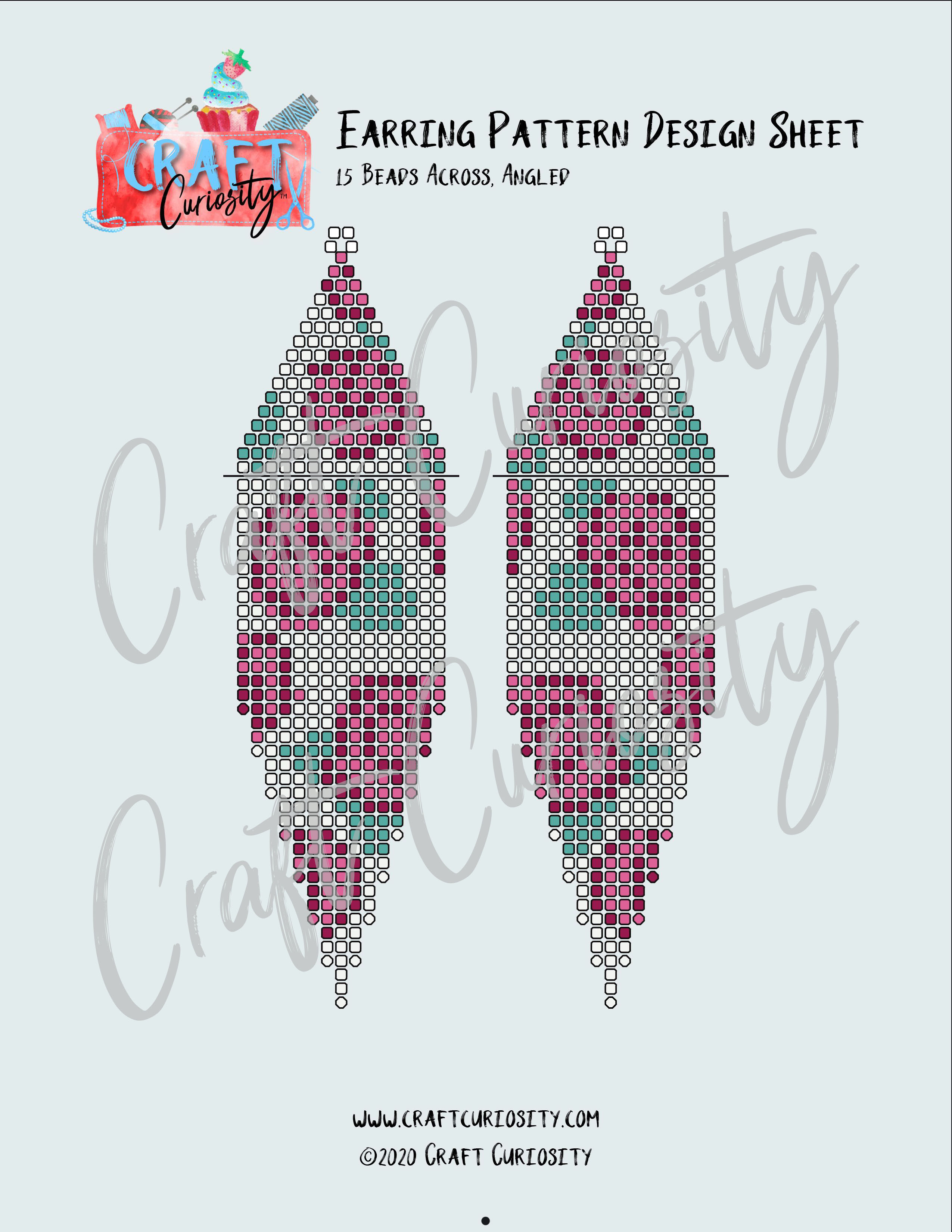 Seed Bead Earring Digital Design Tool - 15 Across with Angled Fringe