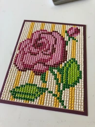 Vintage Rose Diamond Painting Card SVG File