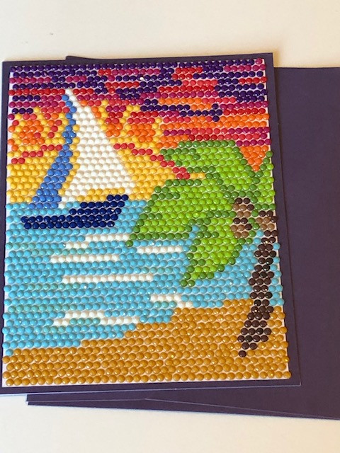 Island Sunset Diamond Painting Card File