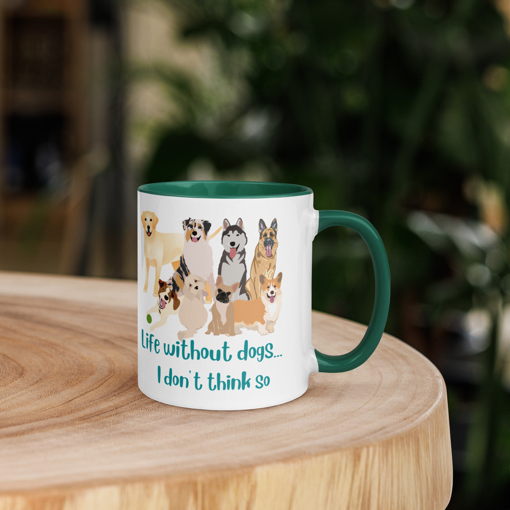 Life Without Dog Mug with Color Inside