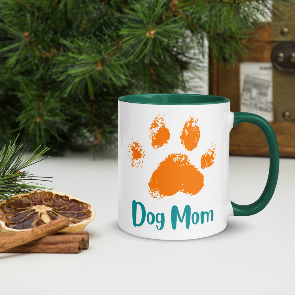Dog Mom Mug with Color Inside