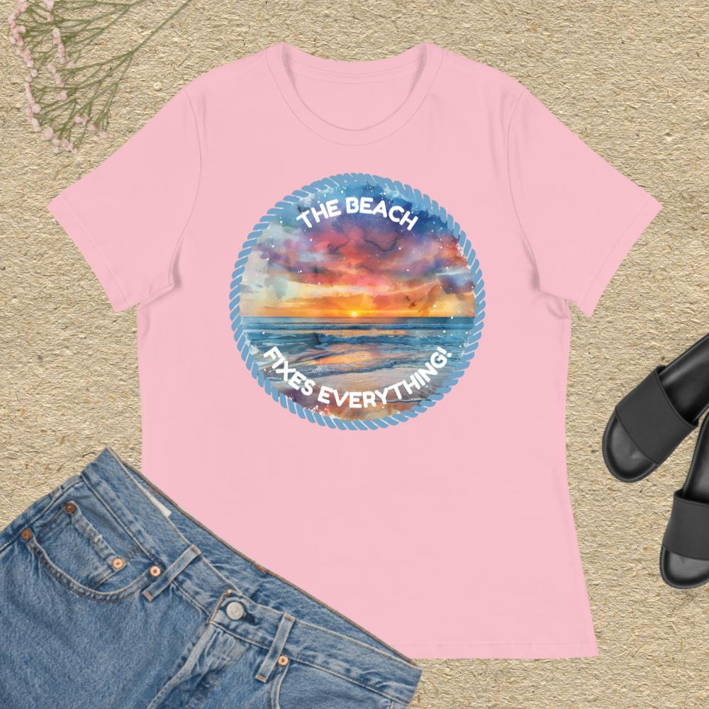 The Beach Fixes Everything - Watercolor Sunset