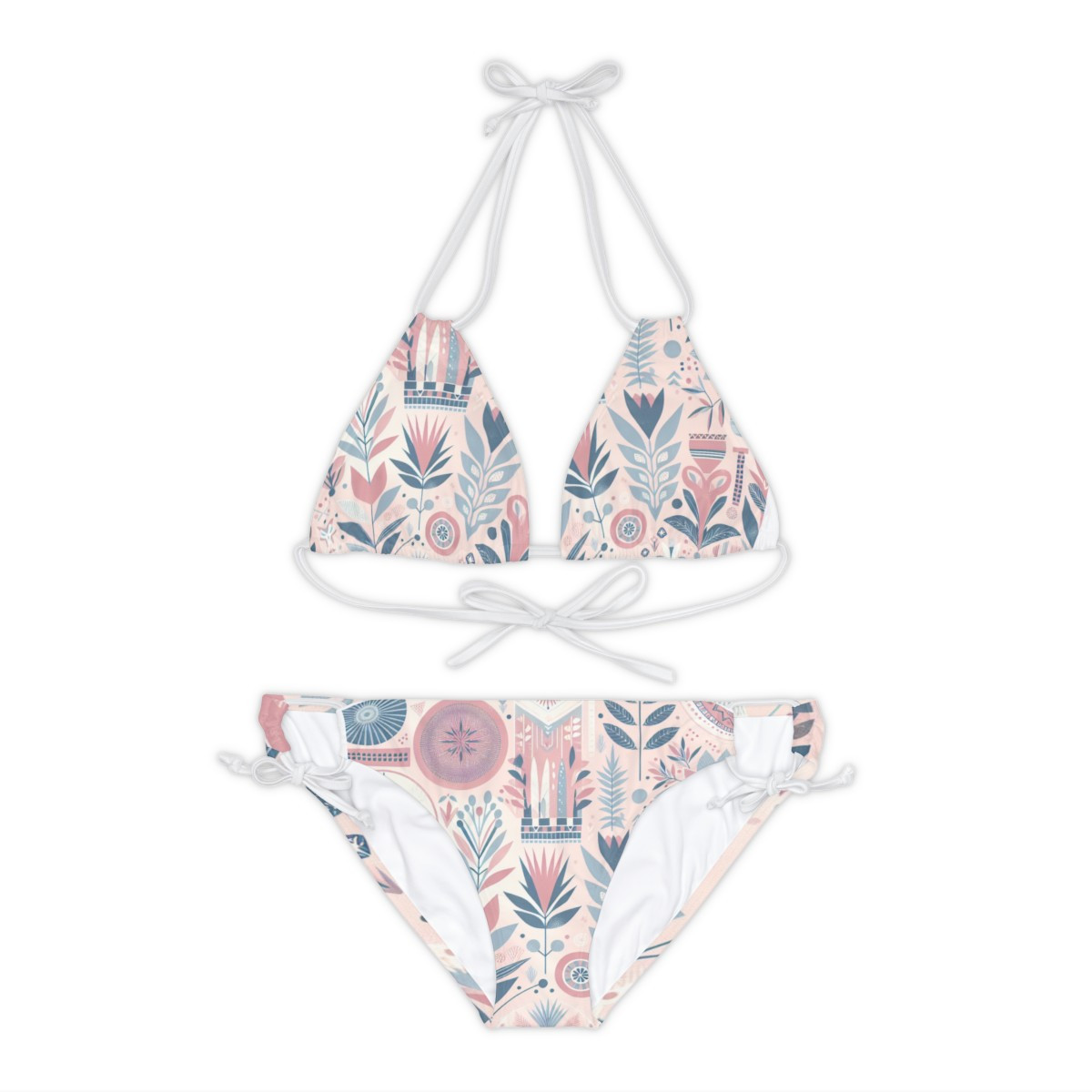  Petal Pink Paradise Strappy Bikini Set
