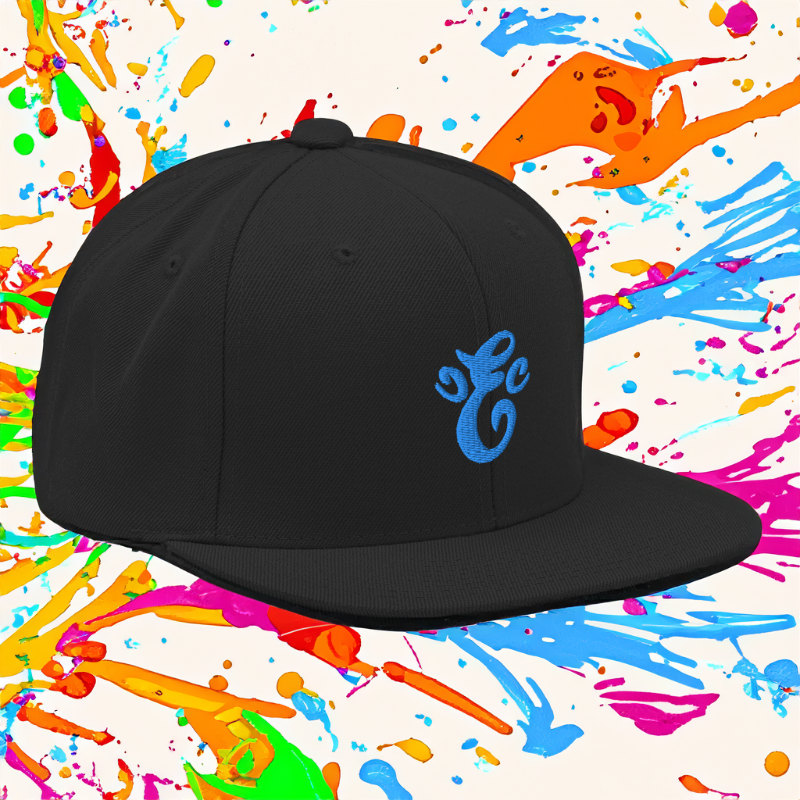 Eatn Unisex // Black & Aqua // Snapback Hat
