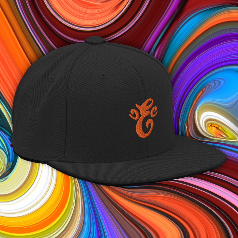 Eatn Unisex // Black & Orange // Snapback Hat