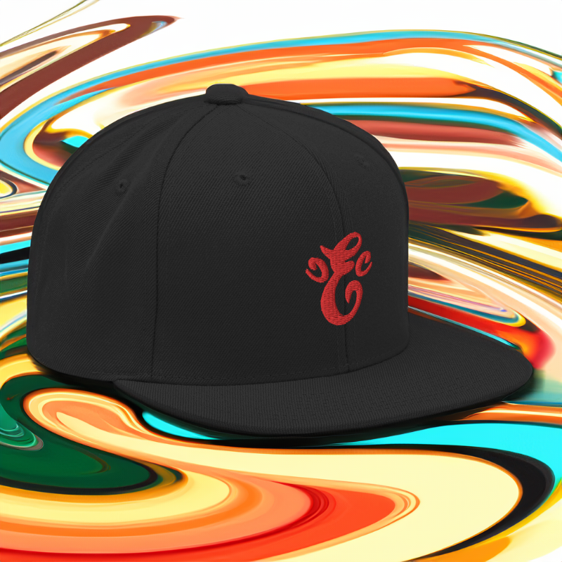 Eatn Unisex // Black & Red // Snapback Hat