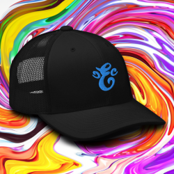 Eatn Unisex // Black & Aqua // Trucker Hat