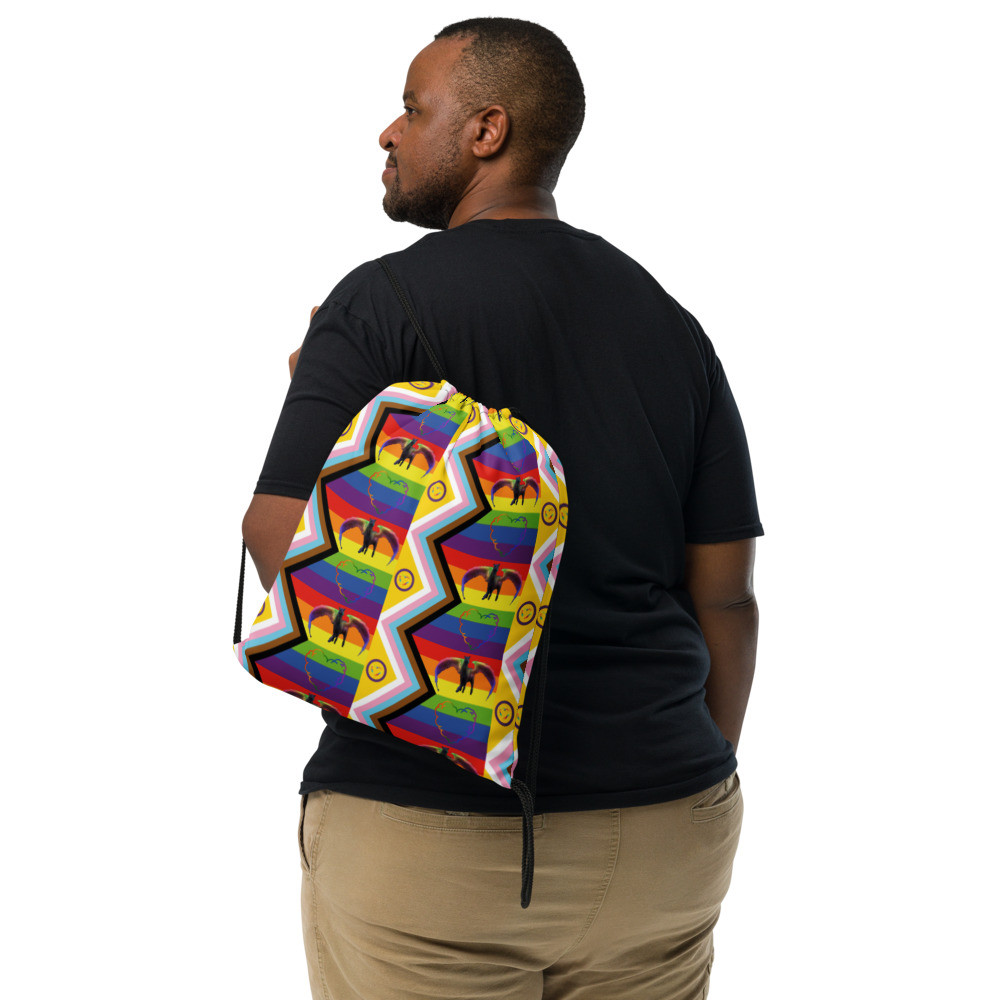 Modern Pride Flag Drawstring Bag