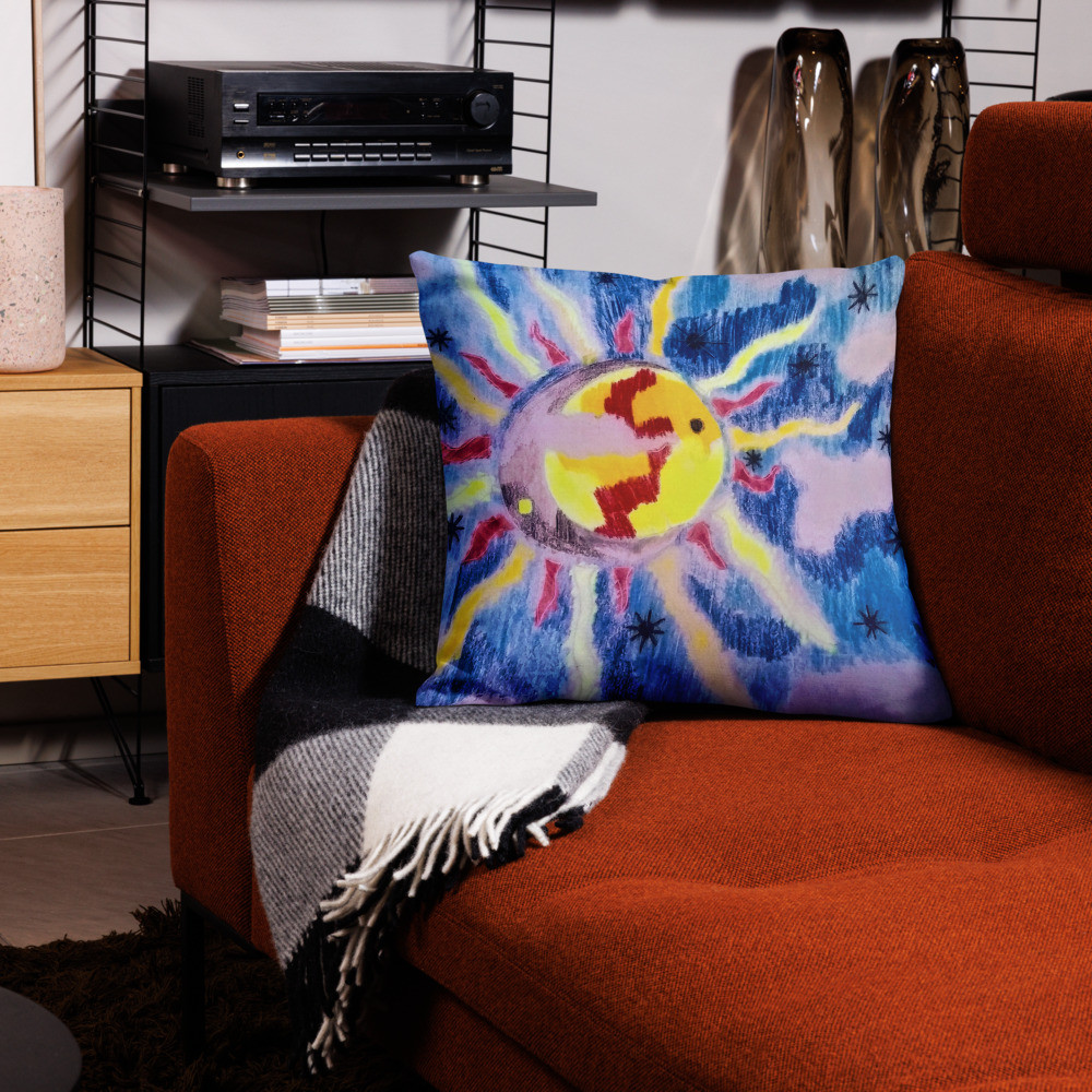Sun Moon Yin Yang Design Pillow