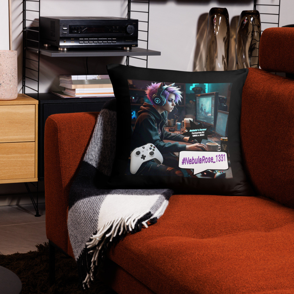 Nebula Rose Gamer Design Pillow