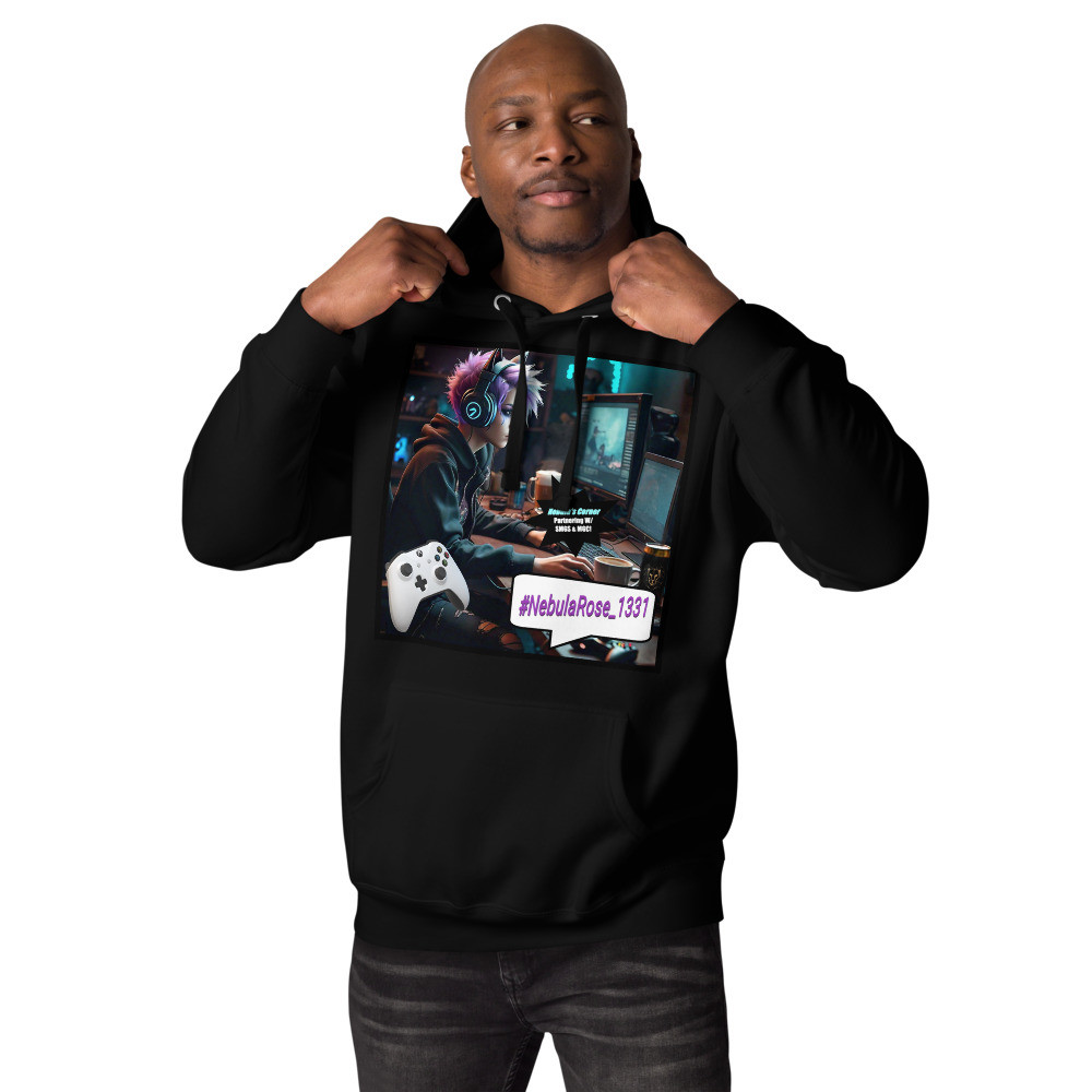 Nebula Rose Gamer Design Unisex Hoodie