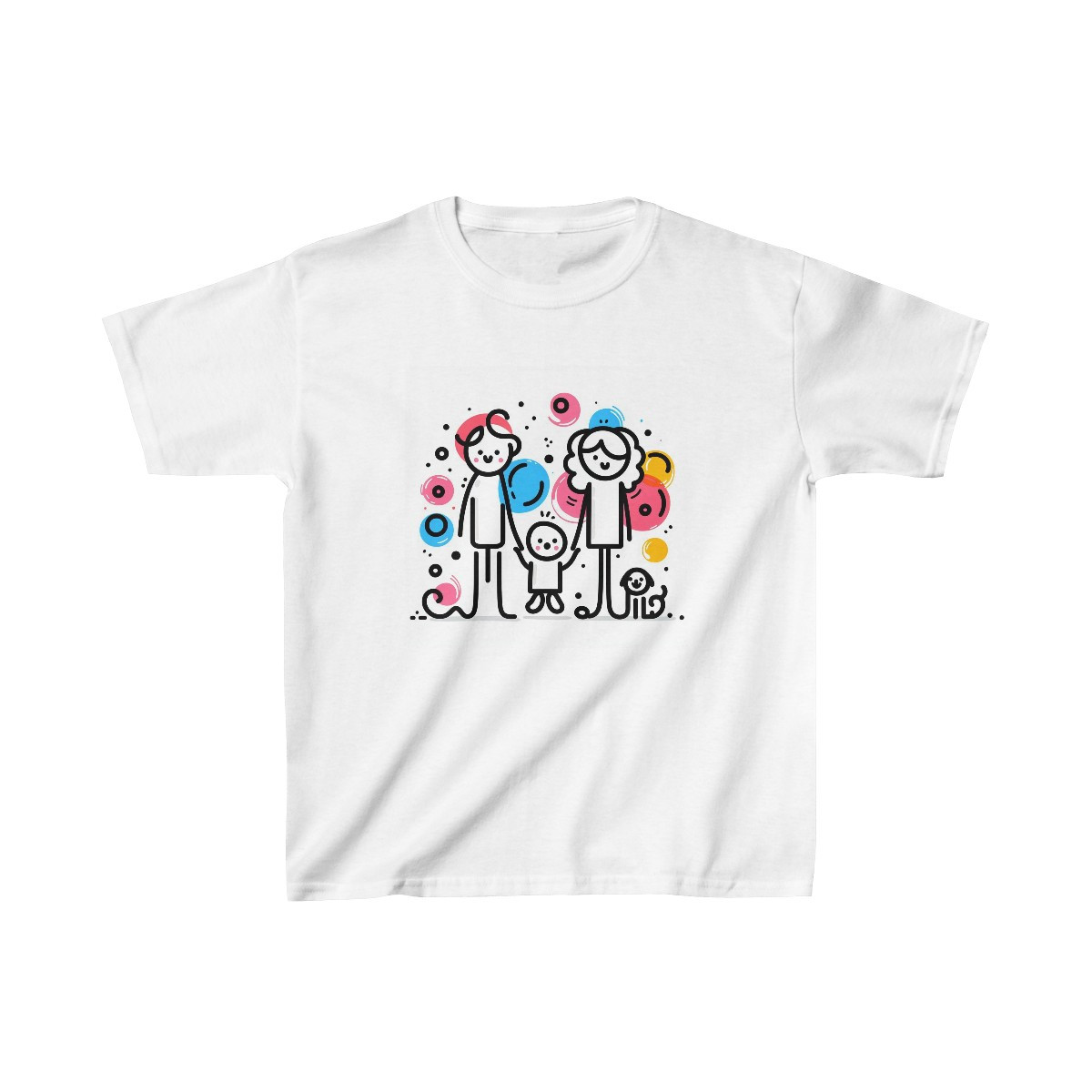 Happy Family with Dog - Kid's Tee