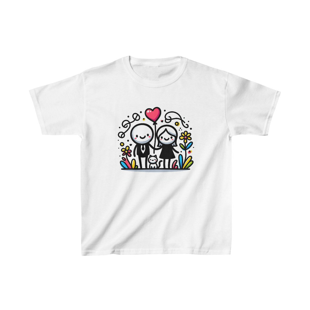 Happy couple with cat - Kid's Tee