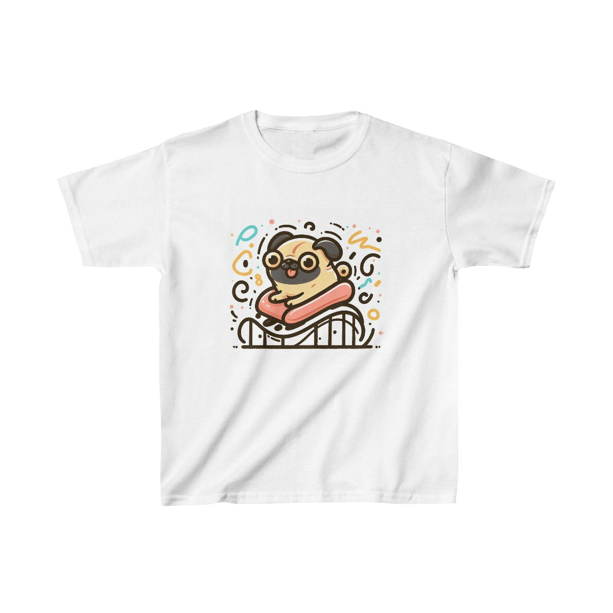 Rollercoaster Pug Dog - Kid's Tee