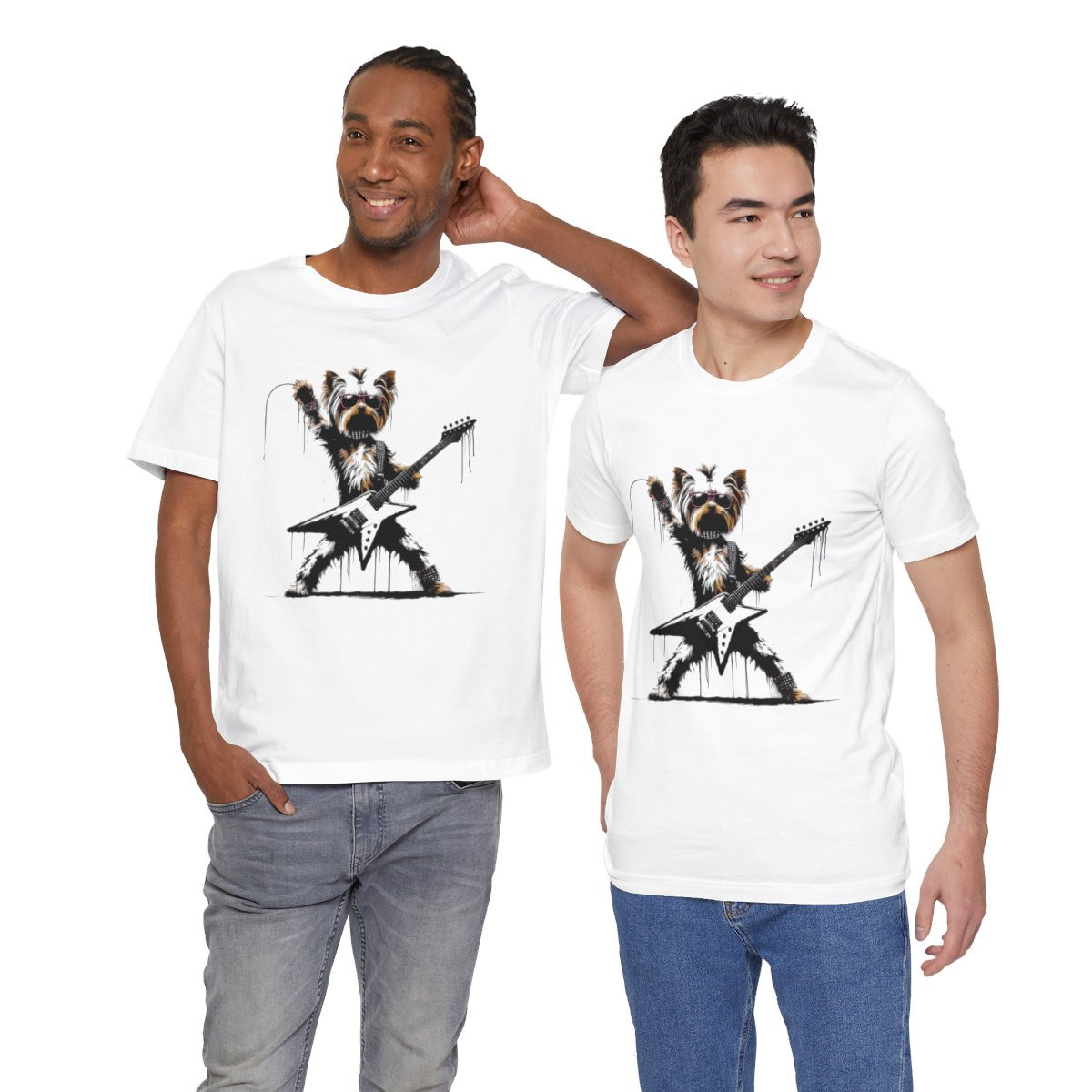 Rock n' Roar Yorkshire Terrier Flying V Rock Guitar  - Tee