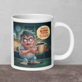 Not a morning person - White glossy mug