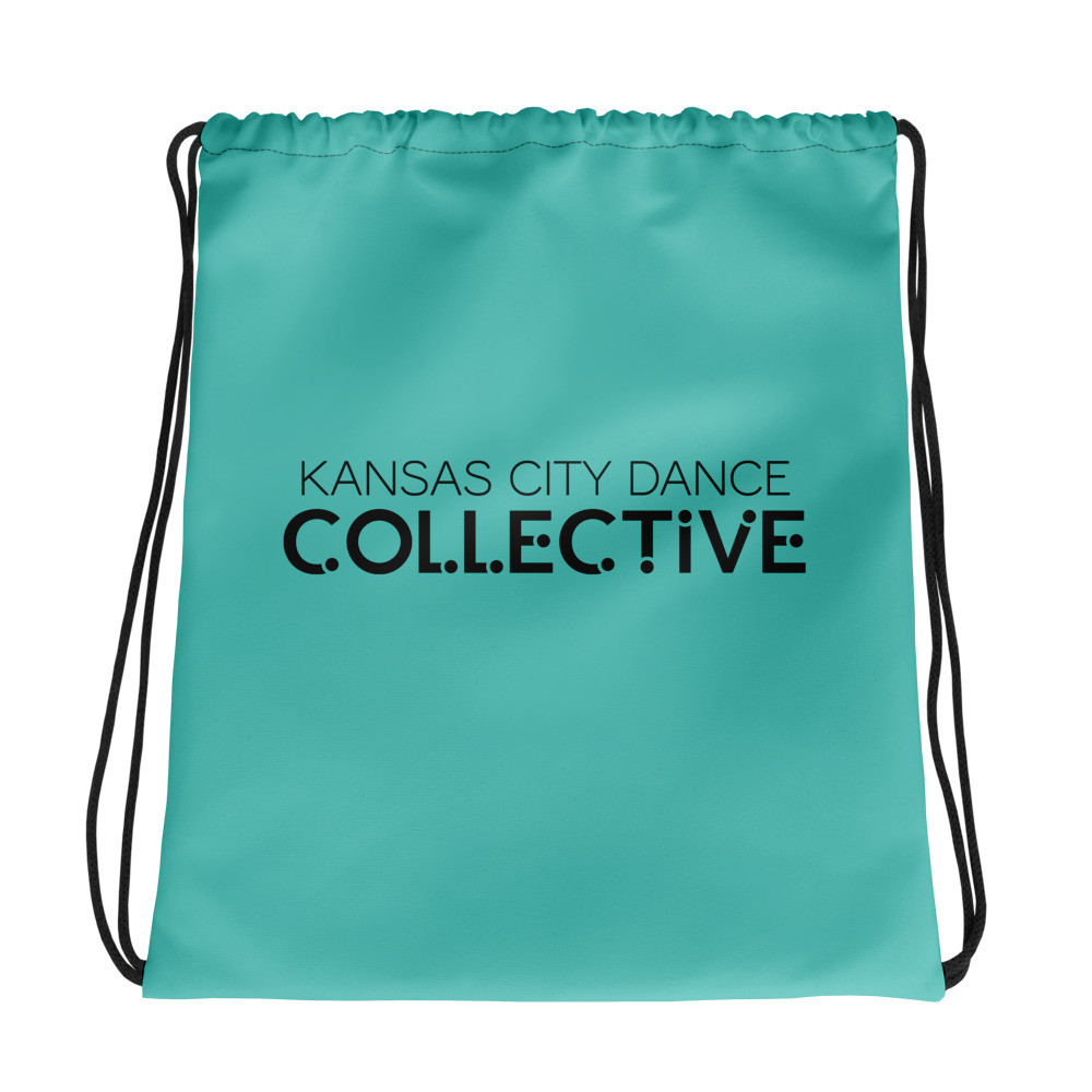 Teal Drawstring Logo Bag