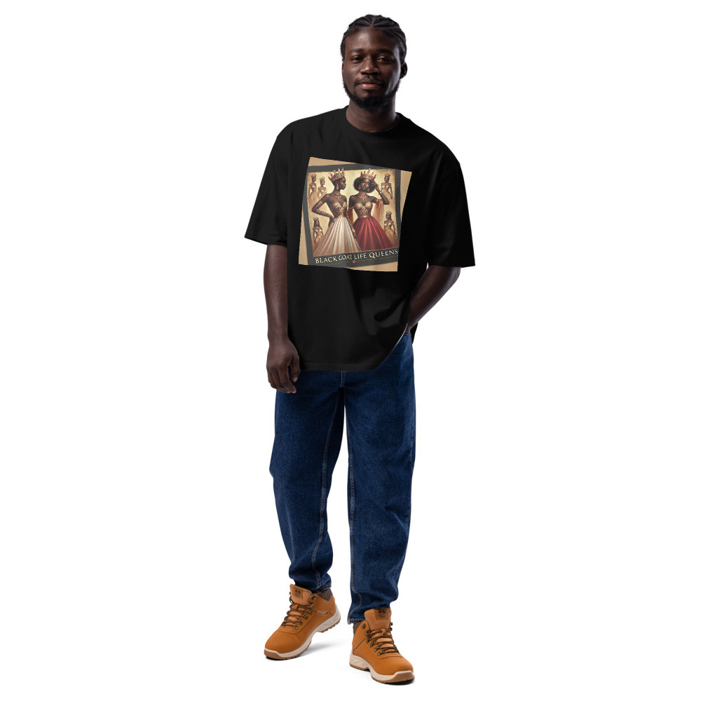 BLACK GOAT LIFE QUEENS Oversized heavyweight t-shirt