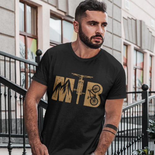 MTB T-shirt with Yellow Graphic