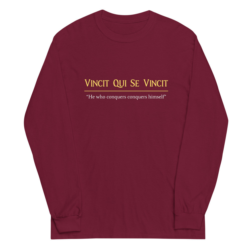 Vincit Qui Se Vincit Latin Phrase Long Sleeve Shirt