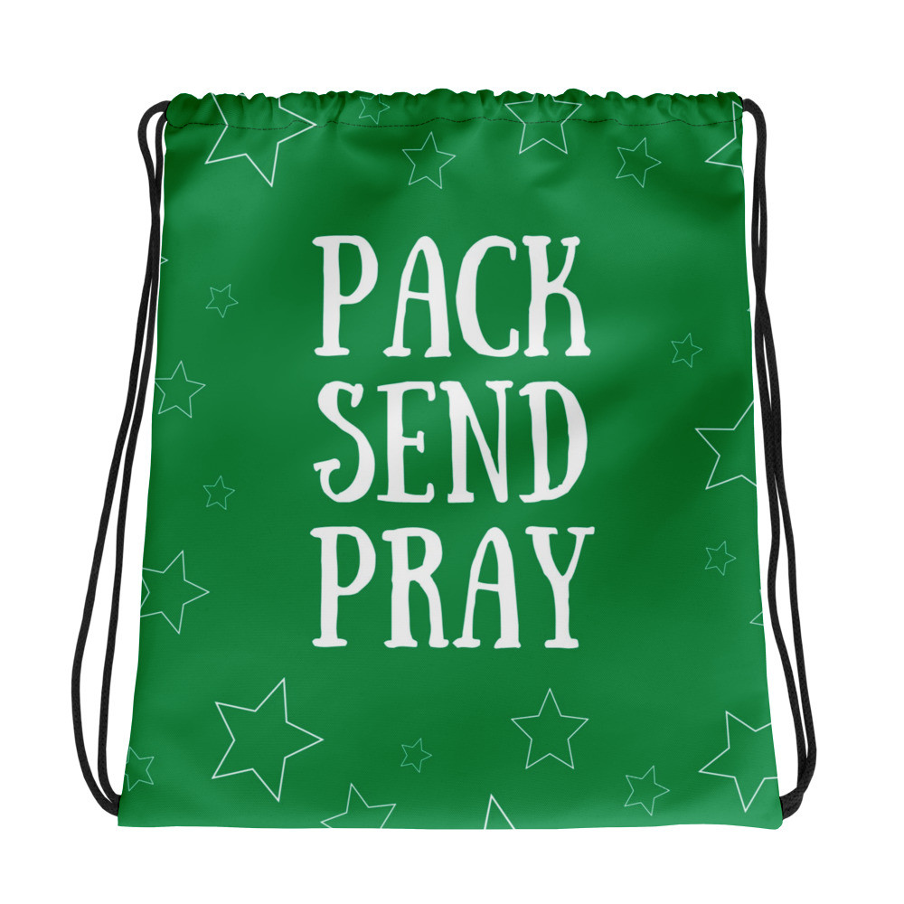 Pack Send Pray Drawstring Bag