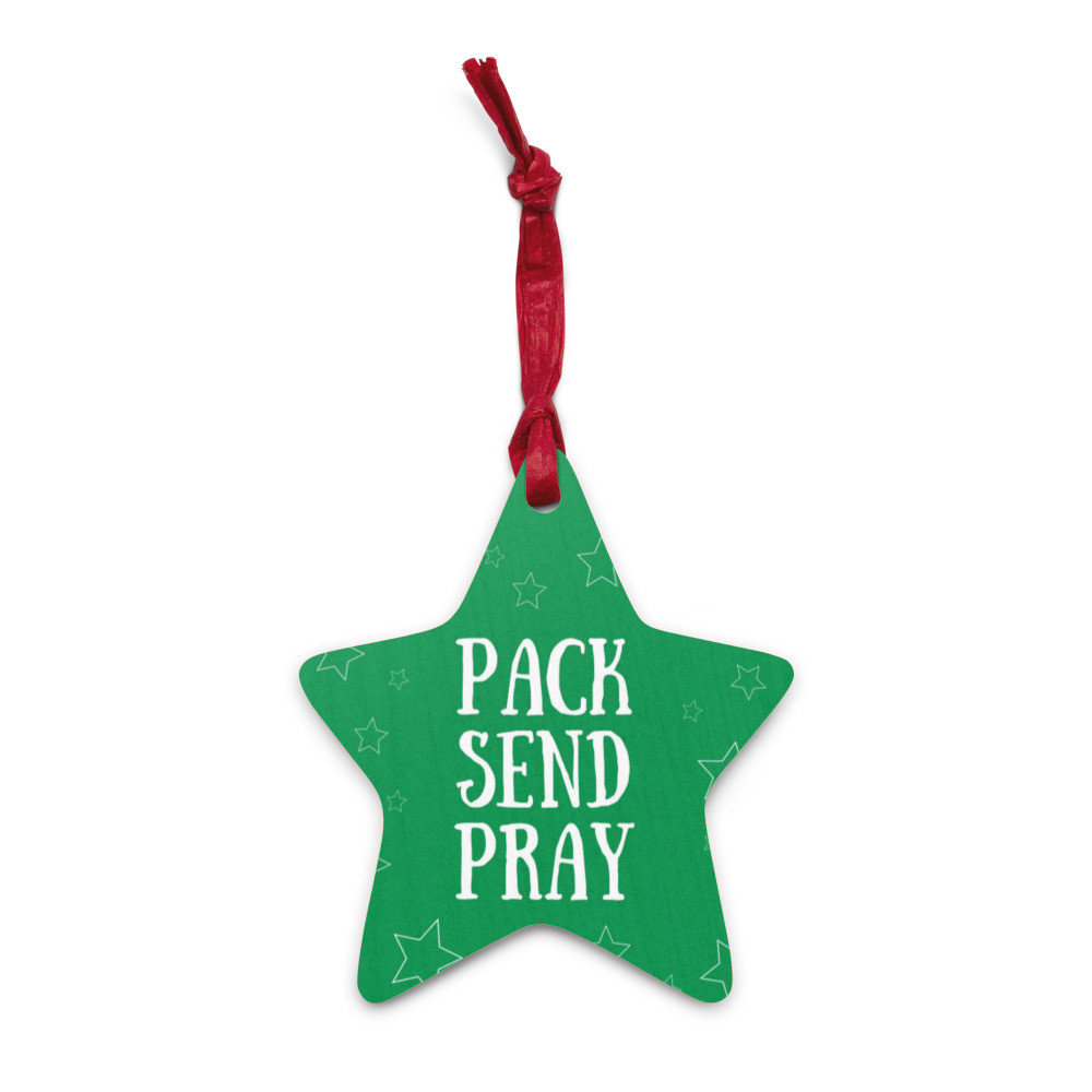 Pack Send Pray Wooden Ornament