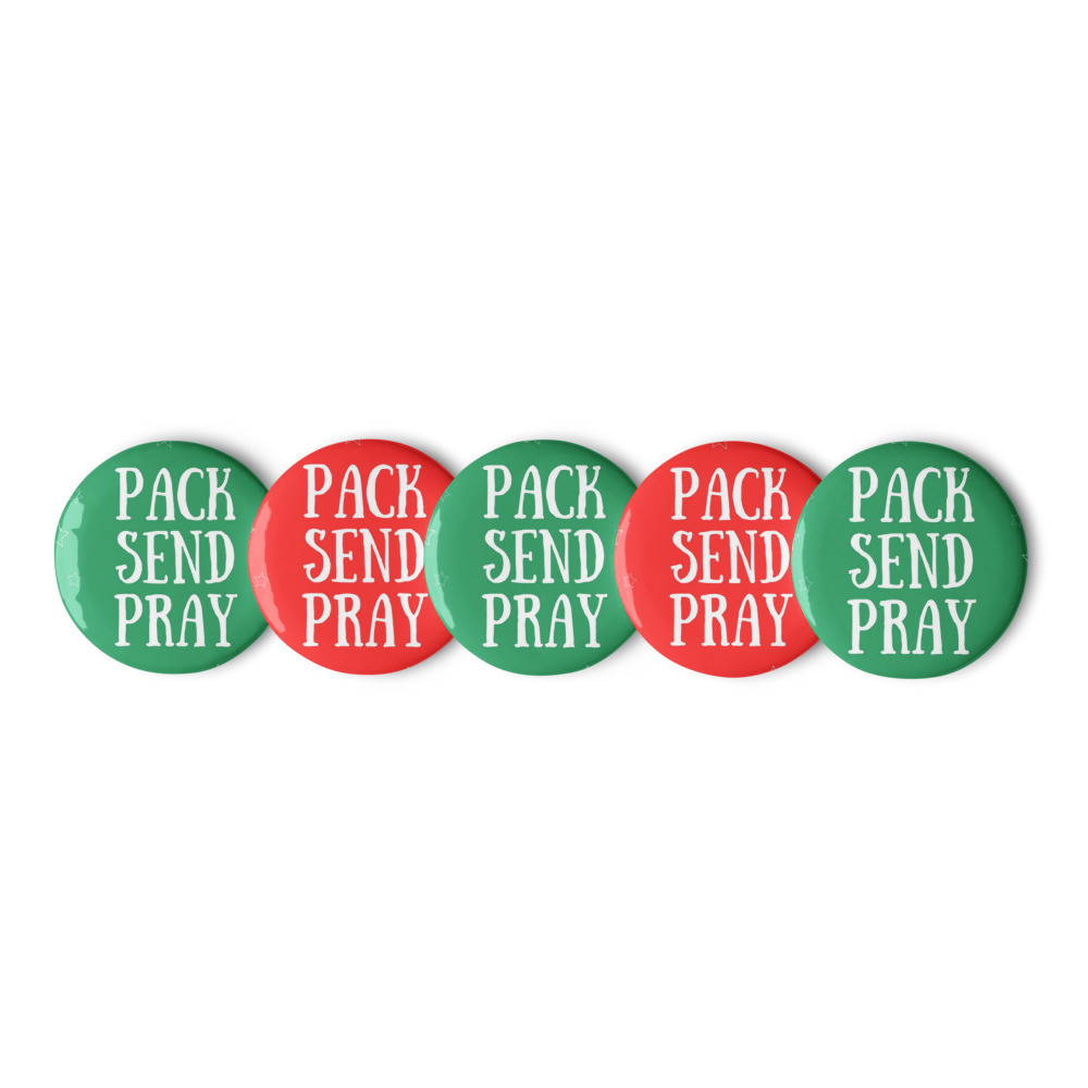 Pack Send Pray Button Pin Set