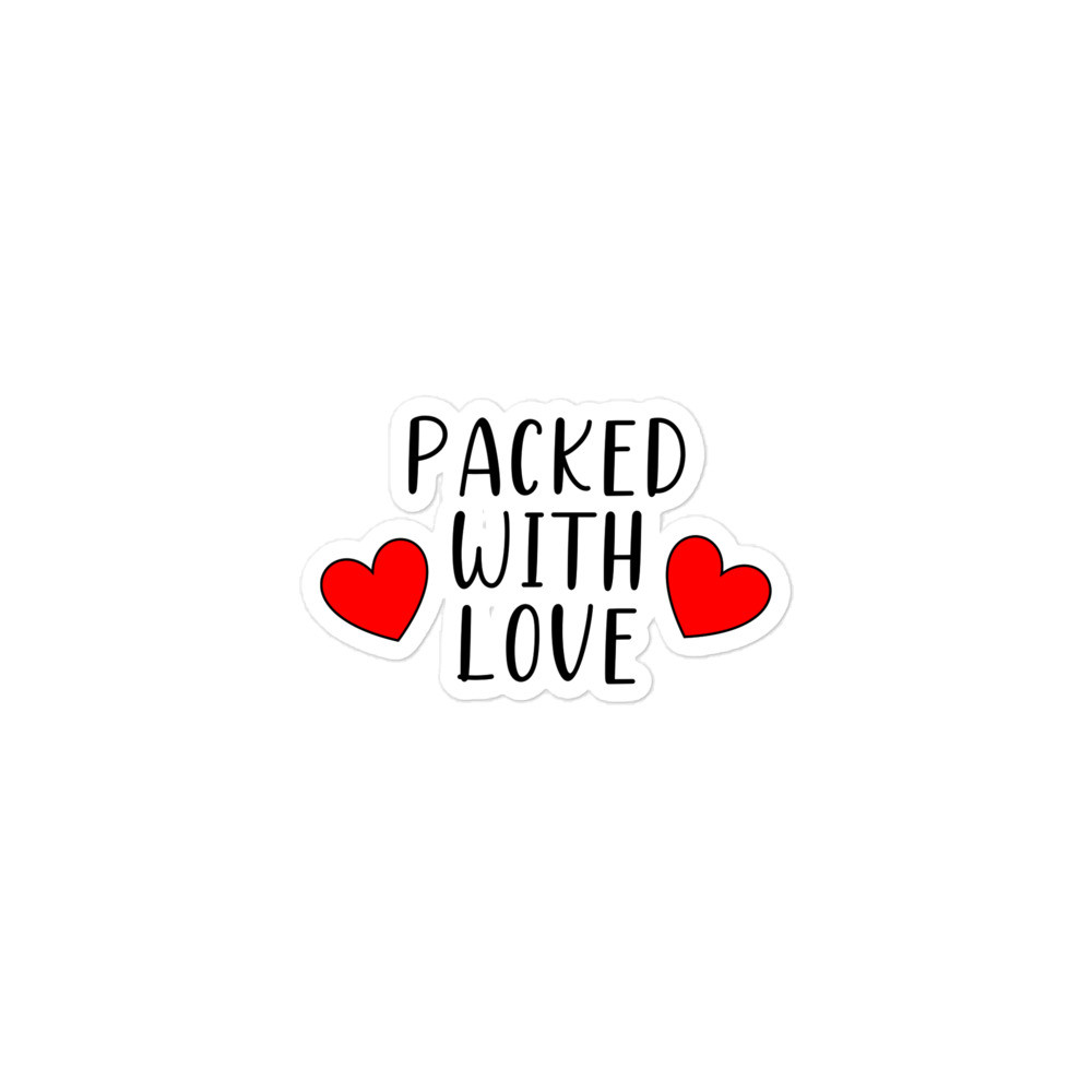 Packed with Love Sticker - Black