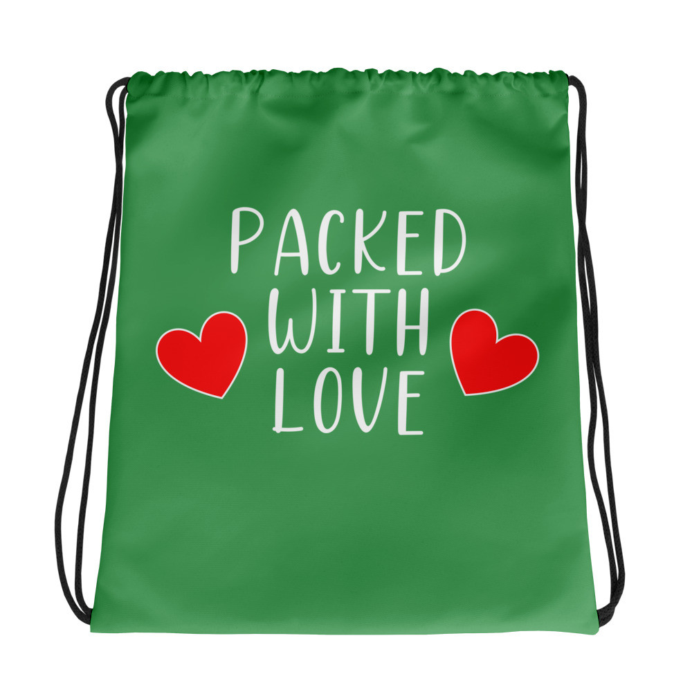 Packed with Love Drawstring Bag