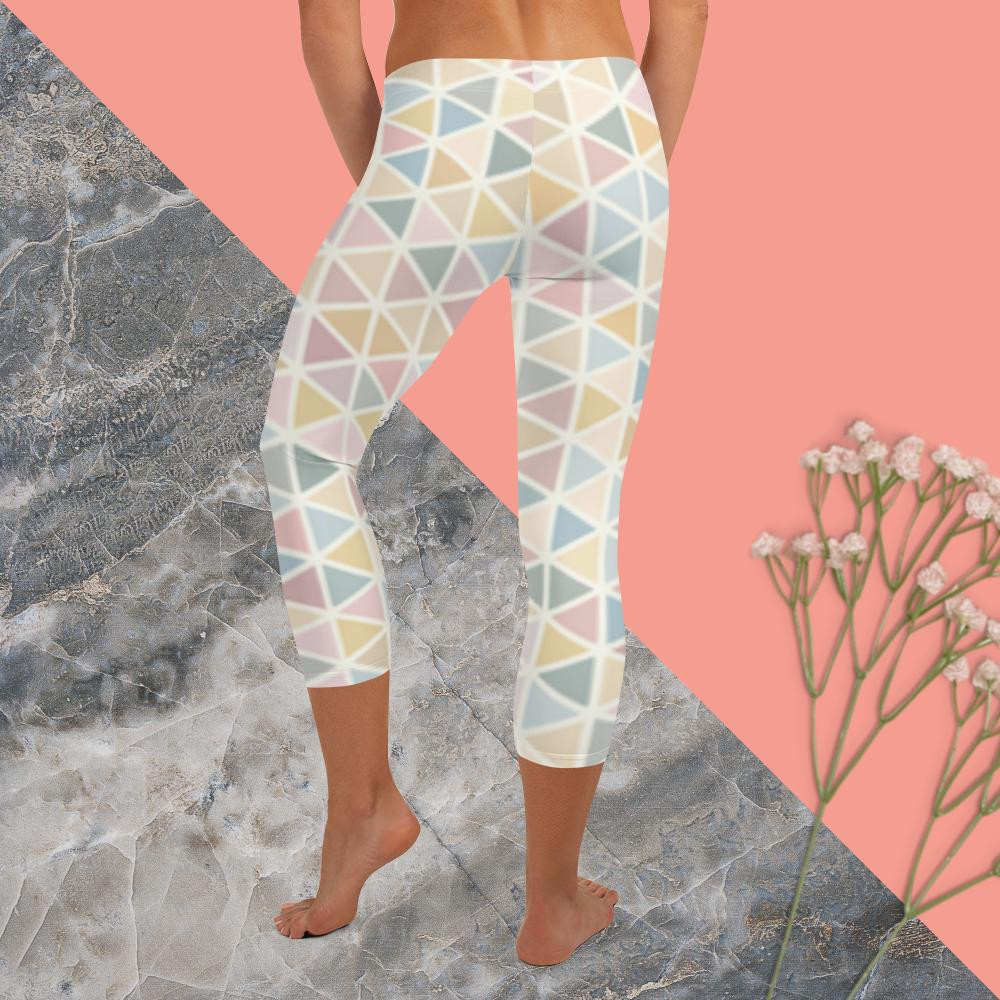 Pastel Geometric Capri Leggings