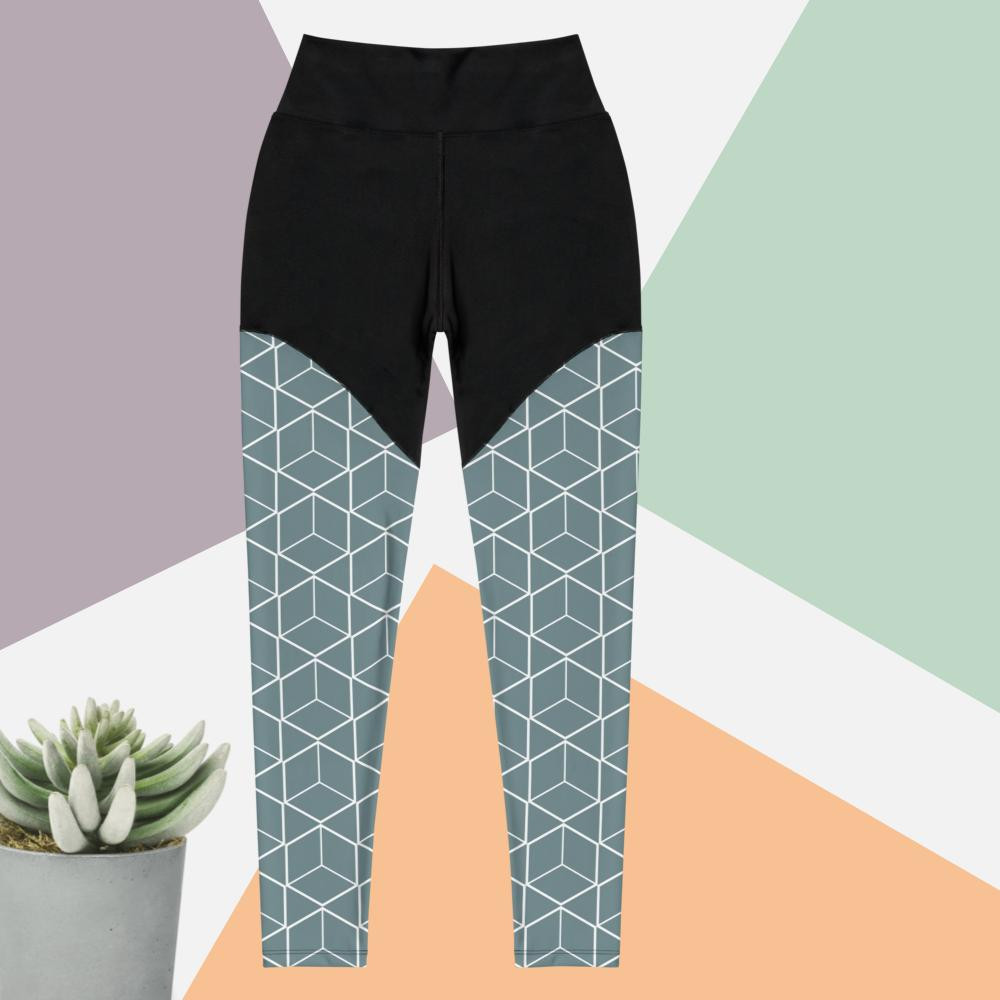 Sports Leggings with Two-Tone Design